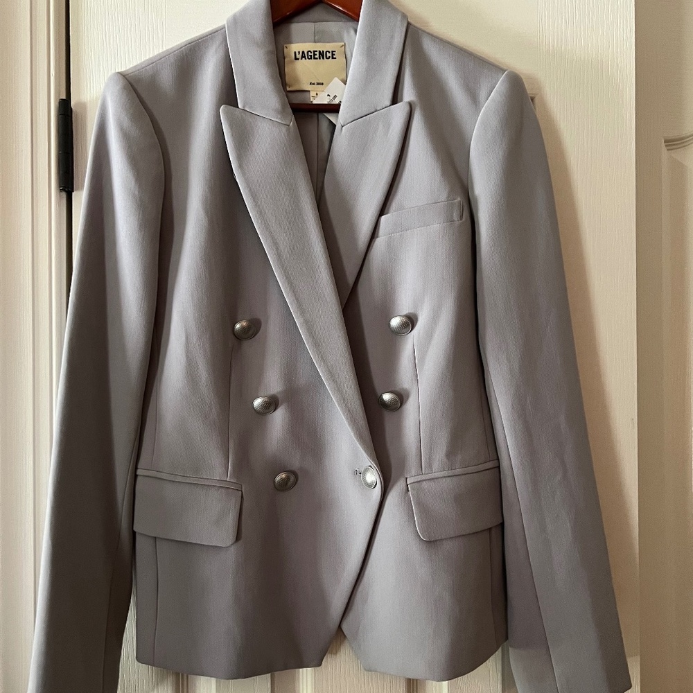 L'agence Kenzie Pearl Gray Blazer Size 6 NWT